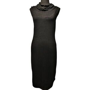 LEITH ☆ Cowl Neck Sleeveless Midi Dress ☆ Black Heather